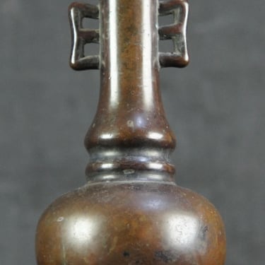 Antique Japan solid bronze Hanaire vase 1800 lost wax craft 