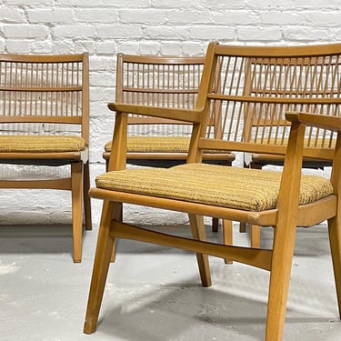 Mid Century MODERN Spindle Back DINING CHAIRS by Red Lion Furniture, Set of 4 