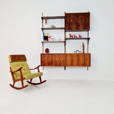 Mid century Danish rosewood Wall Unit with Bar Cabinet by Poul Cadovius for Cado, Denmark, 1960s 