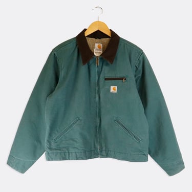 Vintage Carhartt Detroit  Full Zip Brown Collared Jacket Sz L