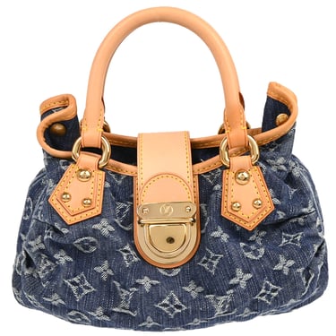 Louis Vuitton 2006 Blue Monogram Denim Pleaty Handbag M95020