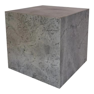 Gray Marble Cube Side Table