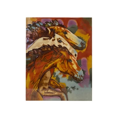 Porcelain 3 Horse Head Painting Style Wall Hanging Art ws2679E 
