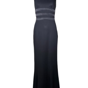 Caroline Herrera 2000s Black Gown with Sheer Beaded Back