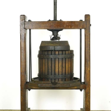 Antique Wood & Steel Wine Fruit Press
