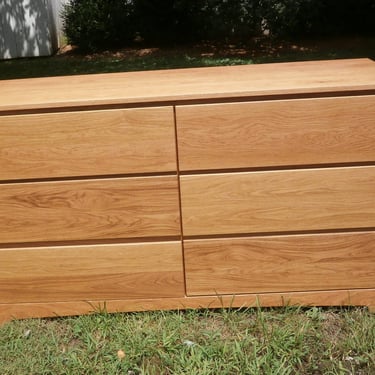 ZCustom RanW X6320A White Oak tung oil finish 6 Drawer Dresser,  Flat Panels, 48" wide x 16" deep x 36" tall - natural color 