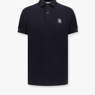 Stone Island Men Stone Island Black Polo Shirts