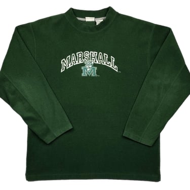 Vintage 90s Marshall University Thundering Herd Fleece Crewneck Sweatshirt Pullover Size Large/XL 