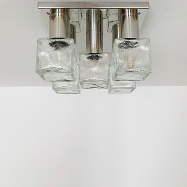 Mid-Century Modern Ice Cube Flush Light by J.T. Squid | 1960s 