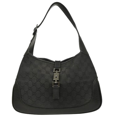 Gucci Black GG Jackie Hobo Handbag