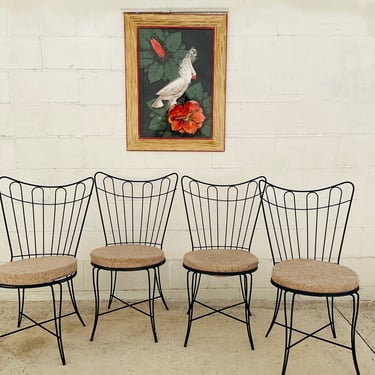 Homecrest Mcm Black Indoor Or Outdoor Dining Chairs With Cushions / Set of 4