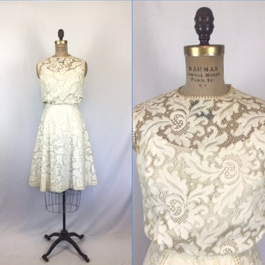 Vintage 50s dress | Vintage white lace party dress | 1950s Junior Sophisticates Original dress 