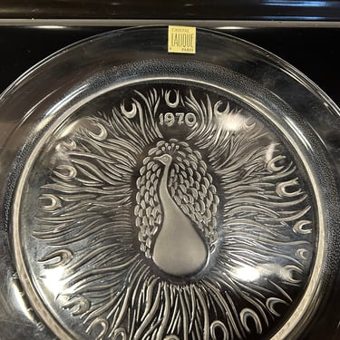 Lalique 1970 peacock plate 