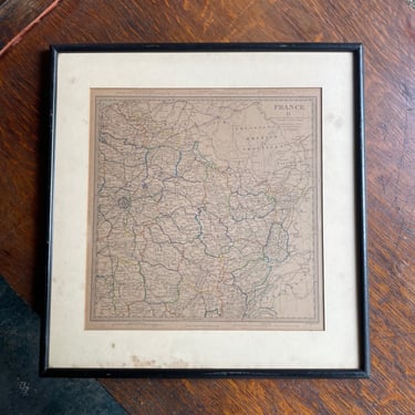 Antique Framed Map of France Edward Stanford J&C Walker Printers 