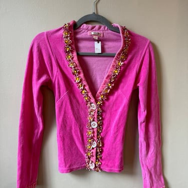 1990's | Voyage Invest in the Original | Pink Floral Cardigan 