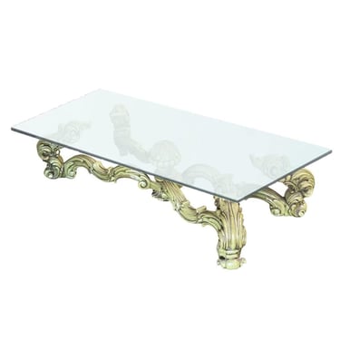 Hollywood Regency 6' foot Long Damask Oversized Coffee Table by Thomasville 