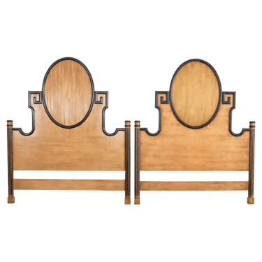 Pair of Neoclassical Style Queen Size Headboards by Minton-Spidell