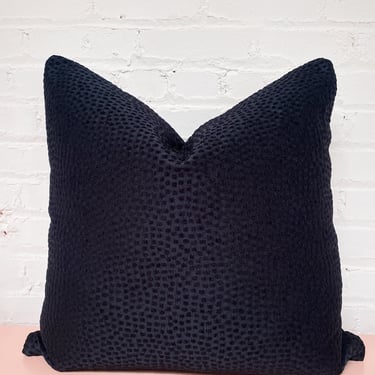 Square Textured Black Pillow