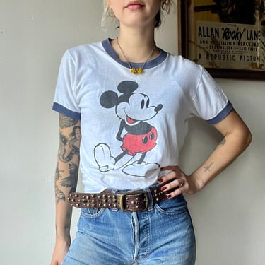 Vtg. Disney Mickey Mouse Ringer Tee (S/M)