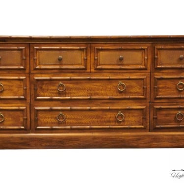 AMERICAN OF MARTINSVILLE Asian Chinoiserie Faux Bamboo 68" Triple Dresser 2295-211 