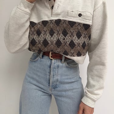 Vintage Knit-Accent Leisure Sweatshirt