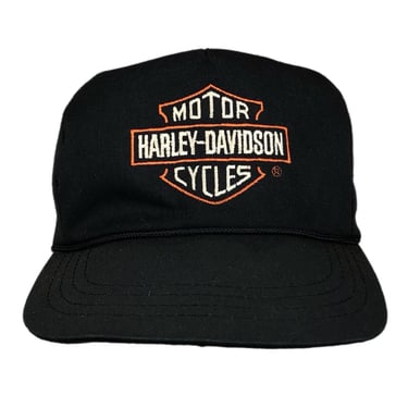 Vintage 80s Harley Davidson Motorcycles Embroidered Made in USA Strap Back Hat Cap 