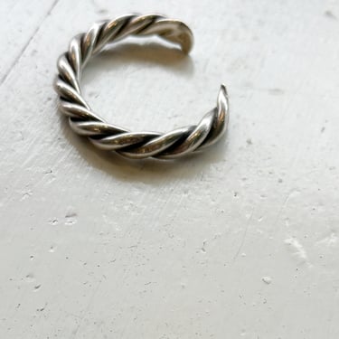 1970s Solid Sterling Silver Twist Cuff 