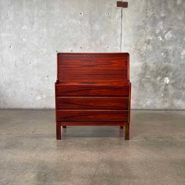 Mid Century Rosewood Secretary Desk With Key - Denmark C. 1965