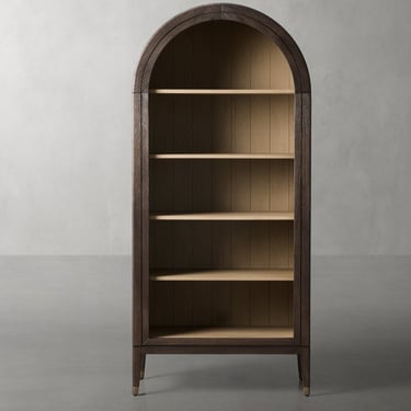 ZZCustom Britt Custom Red Oak Bookcase, Curved top, 30" | Solid Cherry ...