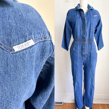 Vintage 1980s Idea Denim Coveralls / S 