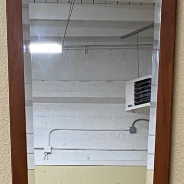 Item #DB177D Mid Century Modern Teak Framed Wall Mirror c.1960