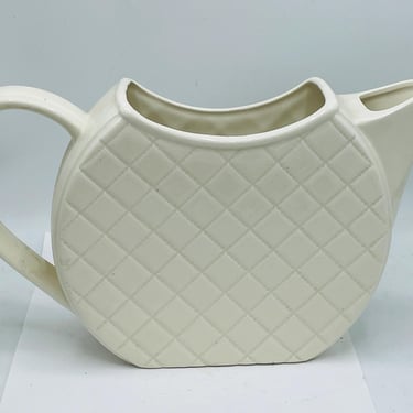 Vintage Ken Cornet Japan White Art Deco Teapot Pitcher 7