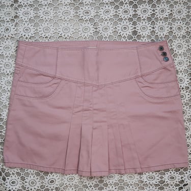 Vintage 2000s Gap Dusty Pink Pleated Mini Skirt by Gap Jeans