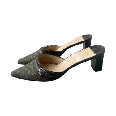 Louis Vuitton Green Kitten Mules
