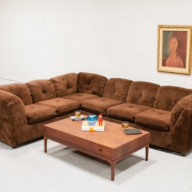 1970’s Chocolate Brown Soft Sectional