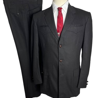 Vintage 1950s H BAR C 2pc Western Suit ~ 38 Long ~ Jacket / Pants ~ Wool ~ Cowboy / Rockabilly ~ 1950s / 50s 
