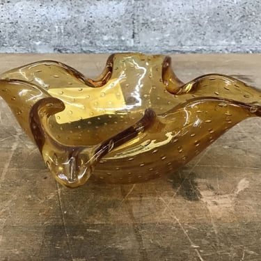 Murano Bullicante Amber Glass Dish (Seattle)