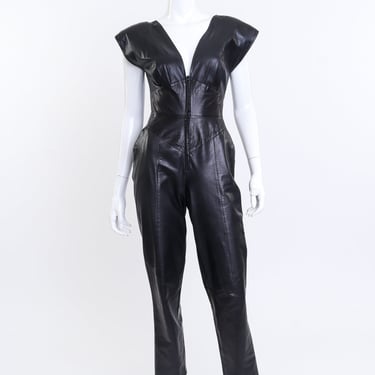 Croc Embossed Leather Jumpsuit