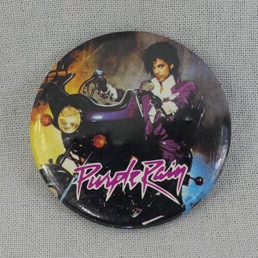 80s Prince Pinback - Purple Rain - Original 1984 Licensed Pin Badge Button - Vintage 1980s - 1 1/2