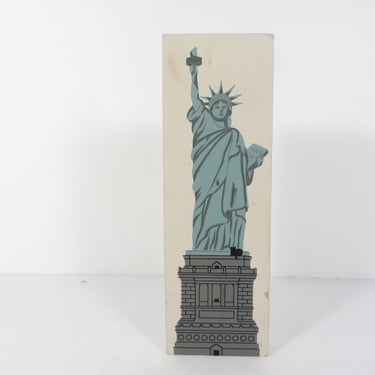 Vintage Cat's Meow Statue of Liberty Wood Plaque 