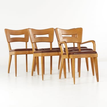 Heywood Wakefield Mid Century Wheat Dog Bone Dining Chairs - Set of 6 - mcm 