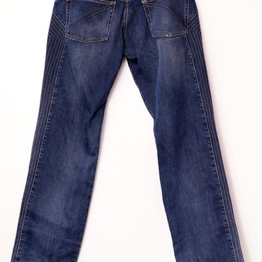 Roberto Cavalli Blue Jeans Men's ITALY 40 54, Just Cavalli Pants Vintage Y2K Designer, Side Seams 
