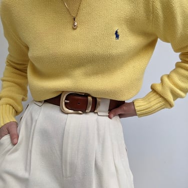 Vintage Ralph Lauren Lemon Cotton Sweater