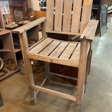 Tall Wood Chair 47.5” X 27” X 24.5”
