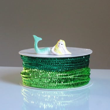 Mini Porcelain Mermaid Figurine, Miniature Bathing Beauty, Teeny Tiny Mermaid 