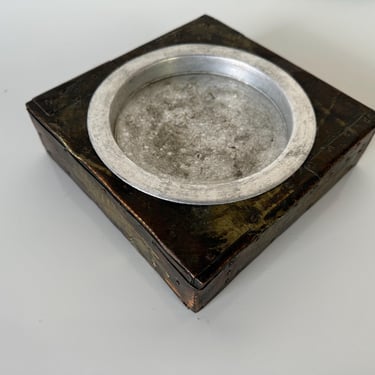 Mid-Century Brutalist  Paul Evans Patchwork Metal Ashtray 