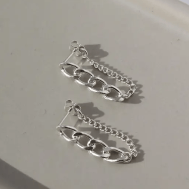 Alex chain studs, silver