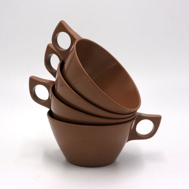 vintage Texas Ware brown plastic coffee cups 