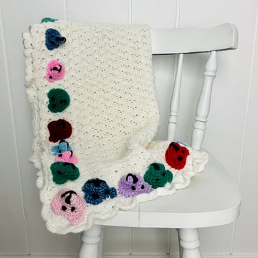 Lovely Crochet Baby Bears blanket, handmade crochet blanket, baby shower gift, nursery decor, for boy or girl, new baby gift, Christmas gift 