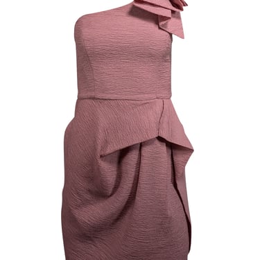 BCBG Max Azria - Dusty Pink One-Shoulder Fitted Dress Sz 4